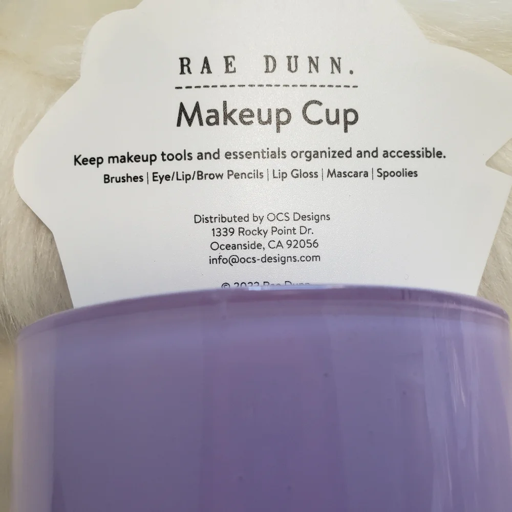 Rae Dunn MAKEUP JUNKIE Lavender Makeup Cup.